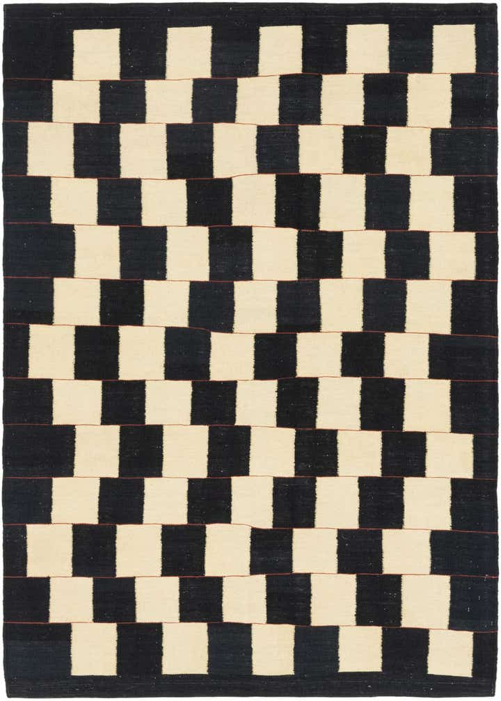 5' 3 x 6' 9 Hand Woven Kilim Modern Wool Rug