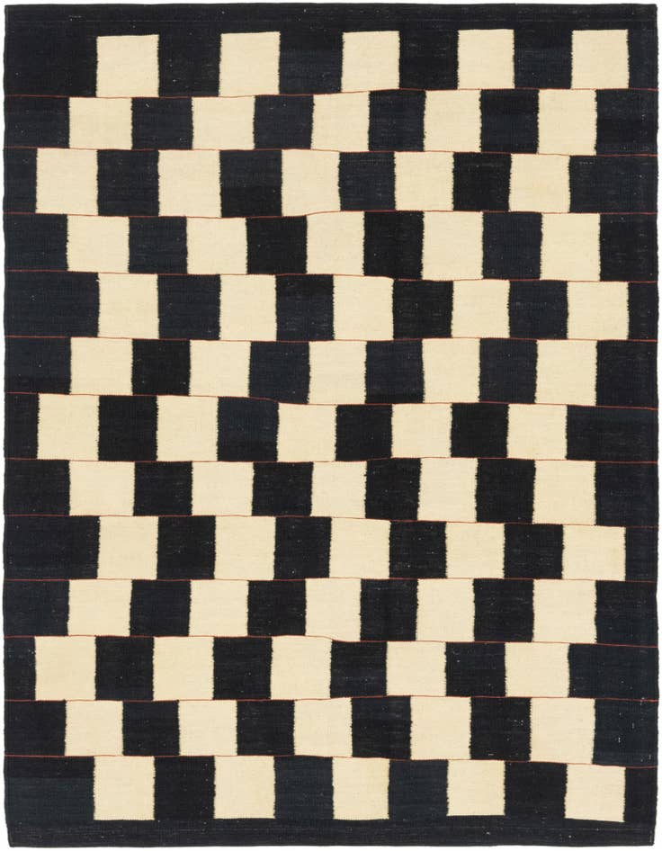 Detail image of 5' 3 x 6' 9 Hand Woven Kilim Modern Wool Rug