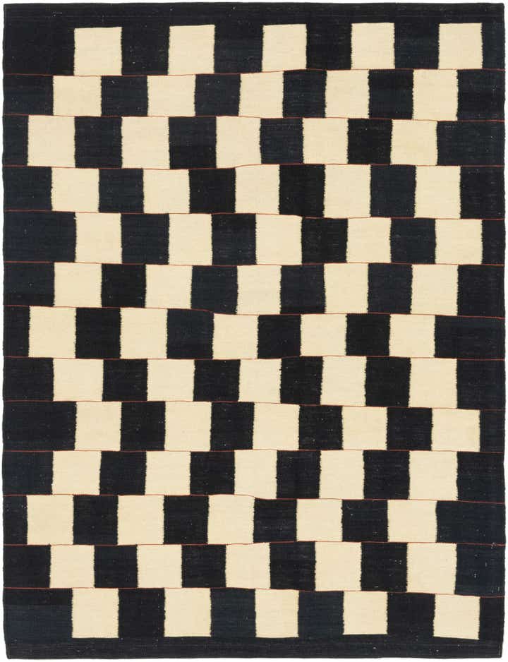 5' 3 x 6' 9 Hand Woven Kilim Modern Wool Rug