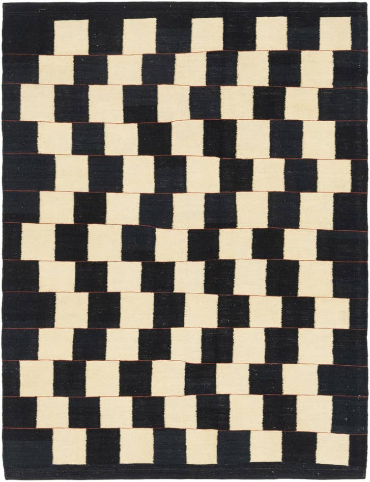 Detail image of 5' 3 x 6' 9 Hand Woven Kilim Modern Wool Rug