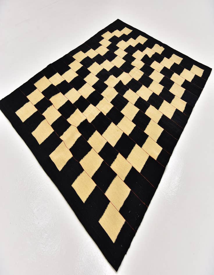 Detail image of 5' 2 x 6' 10 Hand Woven Kilim Modern Wool Rug