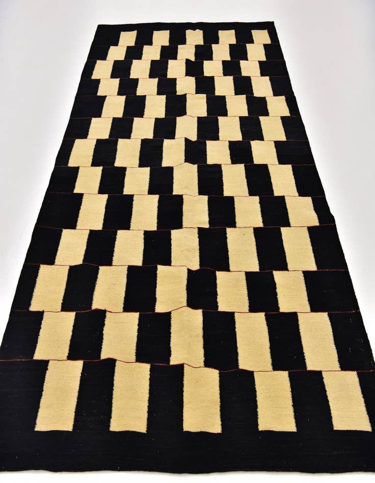 Detail image of 5' 2 x 6' 10 Hand Woven Kilim Modern Wool Rug