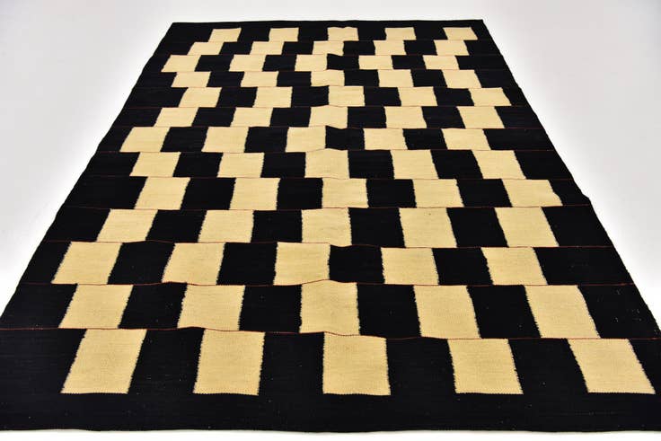 Detail image of 5' 2 x 6' 10 Hand Woven Kilim Modern Wool Rug