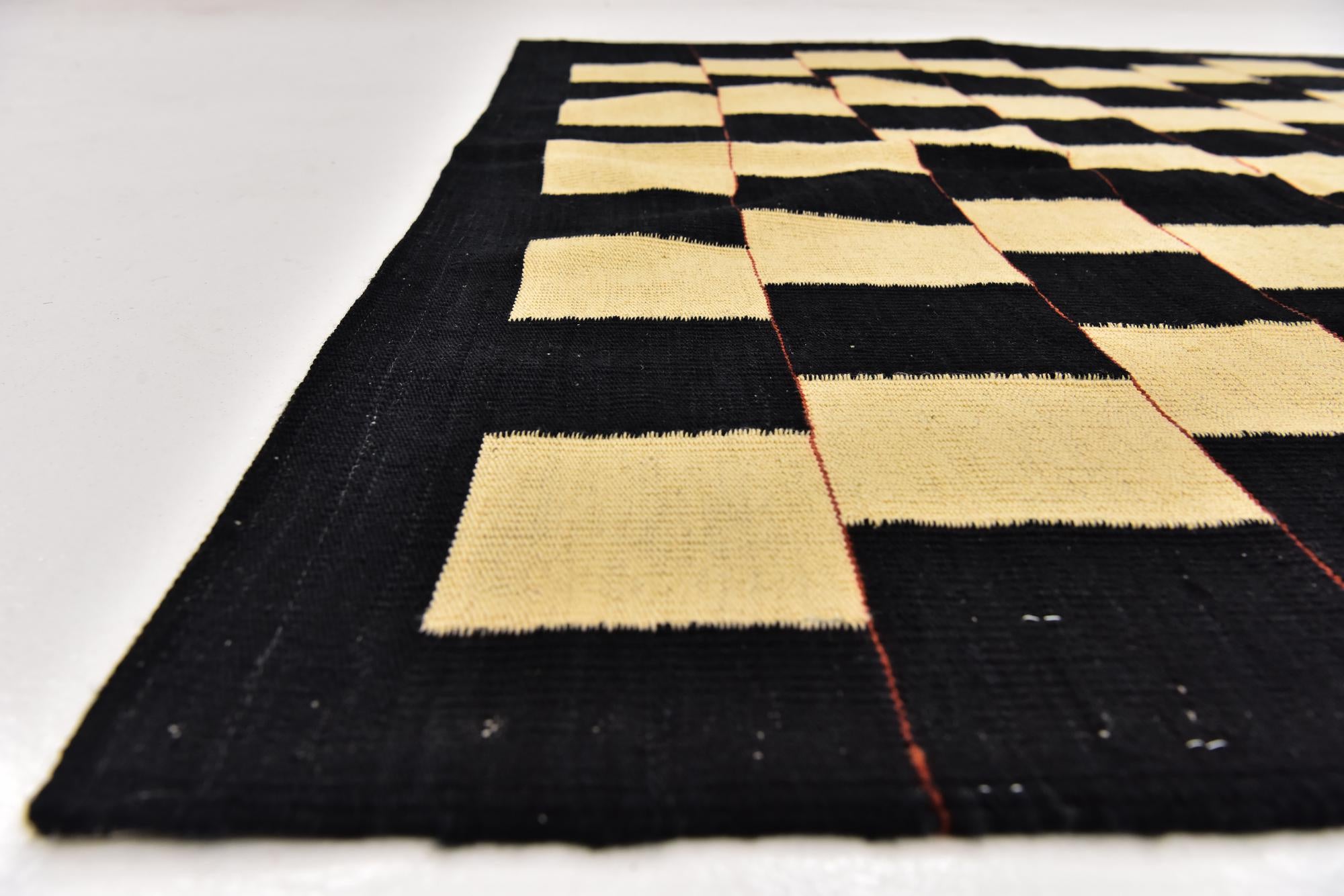 5' 2 x 6' 10 Hand Woven Kilim Modern Wool Rug