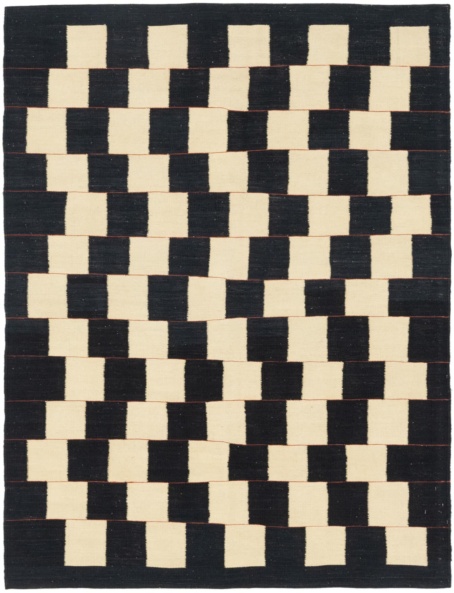 5' 2 x 6' 10 Hand Woven Kilim Modern Wool Rug