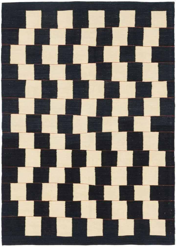 5' 2 x 6' 10 Hand Woven Kilim Modern Wool Rug