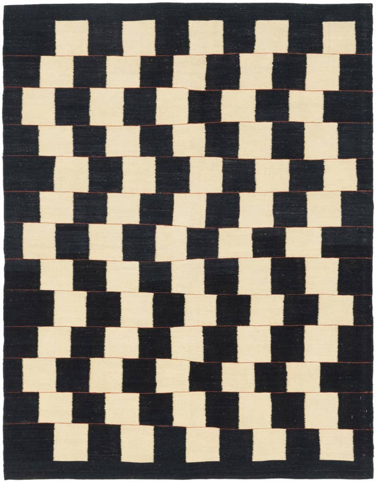 Detail image of 5' 2 x 6' 10 Hand Woven Kilim Modern Wool Rug