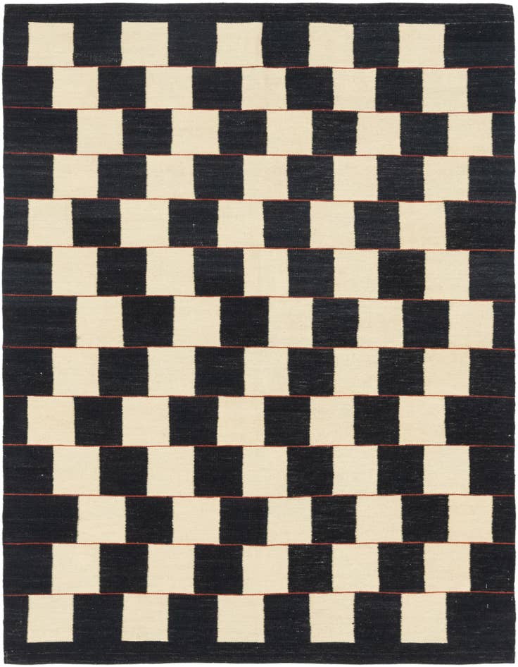 Detail image of 5' x 6' 10 Hand Woven Kilim Modern Wool Rug