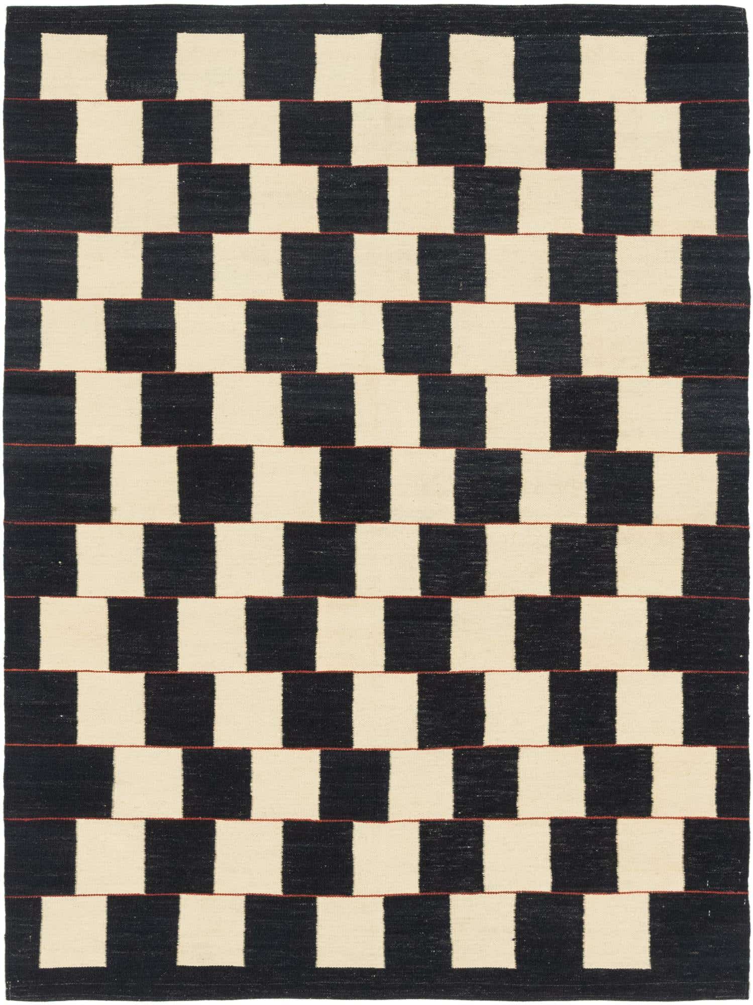 5' x 6' 10 Hand Woven Kilim Modern Wool Rug
