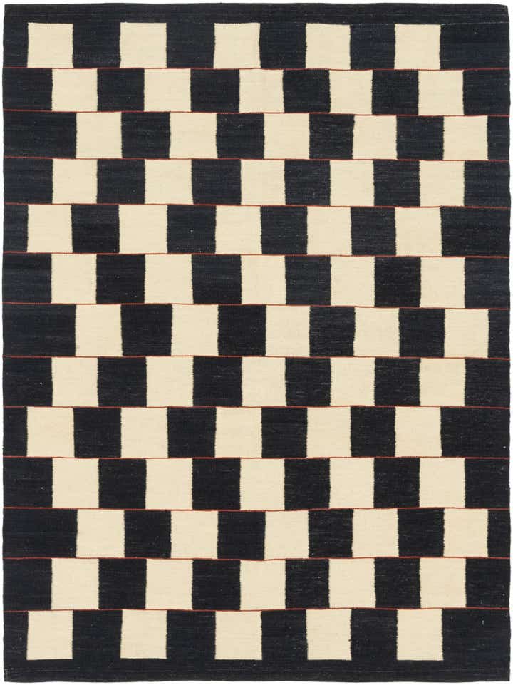 5' x 6' 10 Hand Woven Kilim Modern Wool Rug