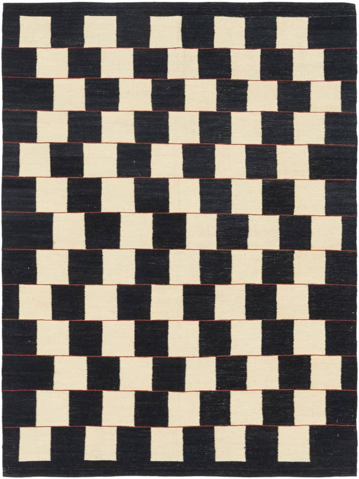 Detail image of 5' x 6' 10 Hand Woven Kilim Modern Wool Rug