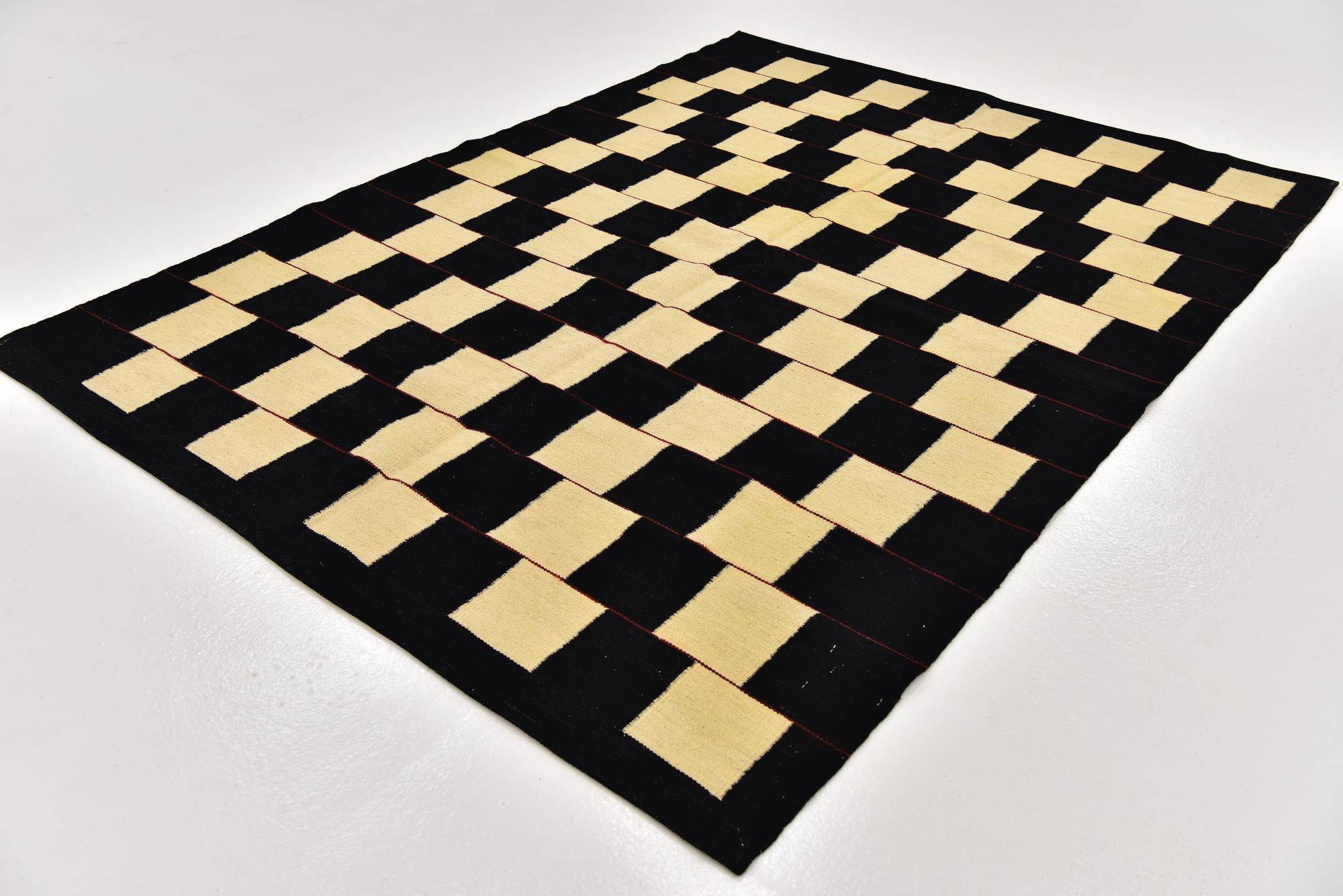 5' x 6' 9 Hand Woven Kilim Modern Wool Rug