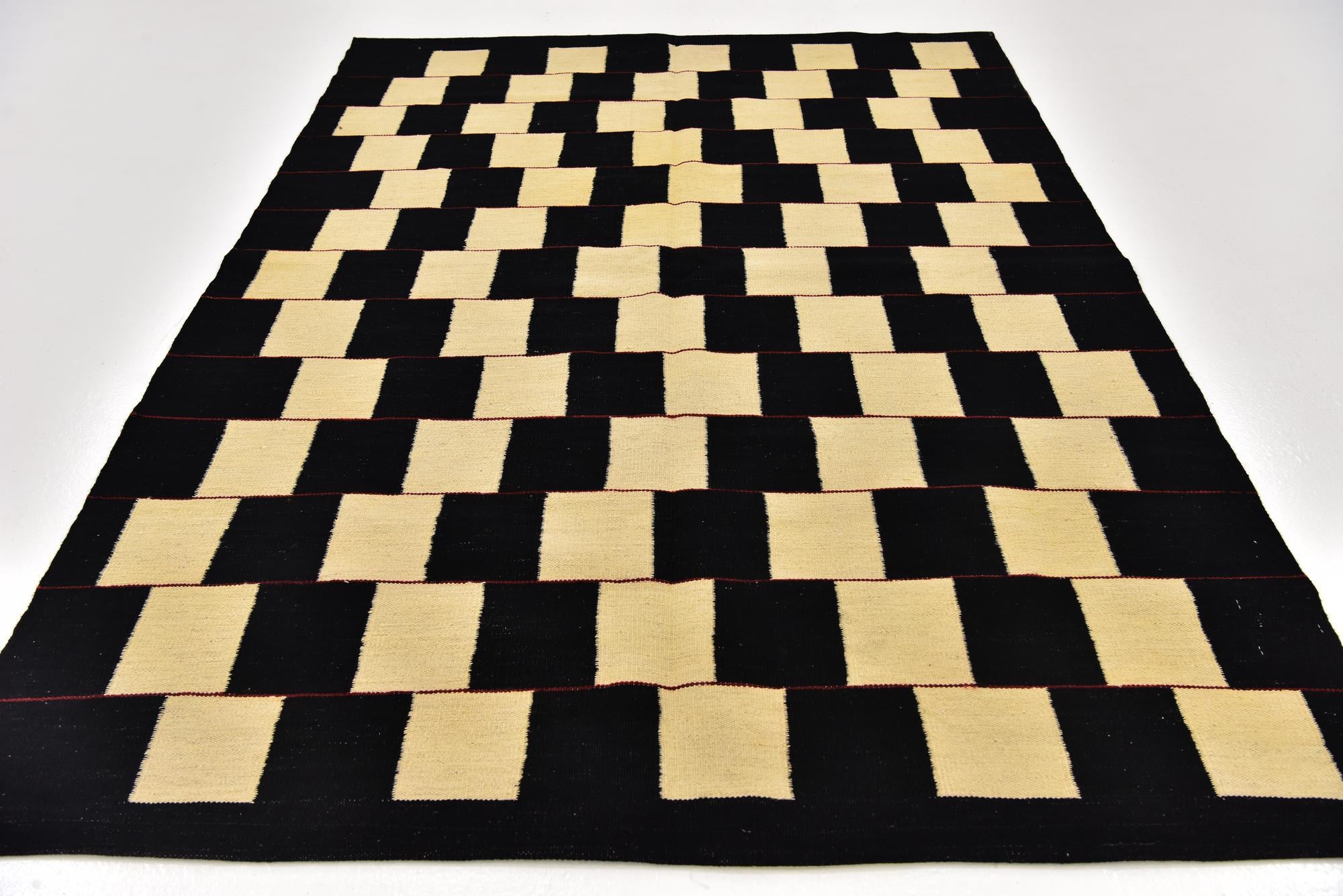 5' x 6' 9 Hand Woven Kilim Modern Wool Rug