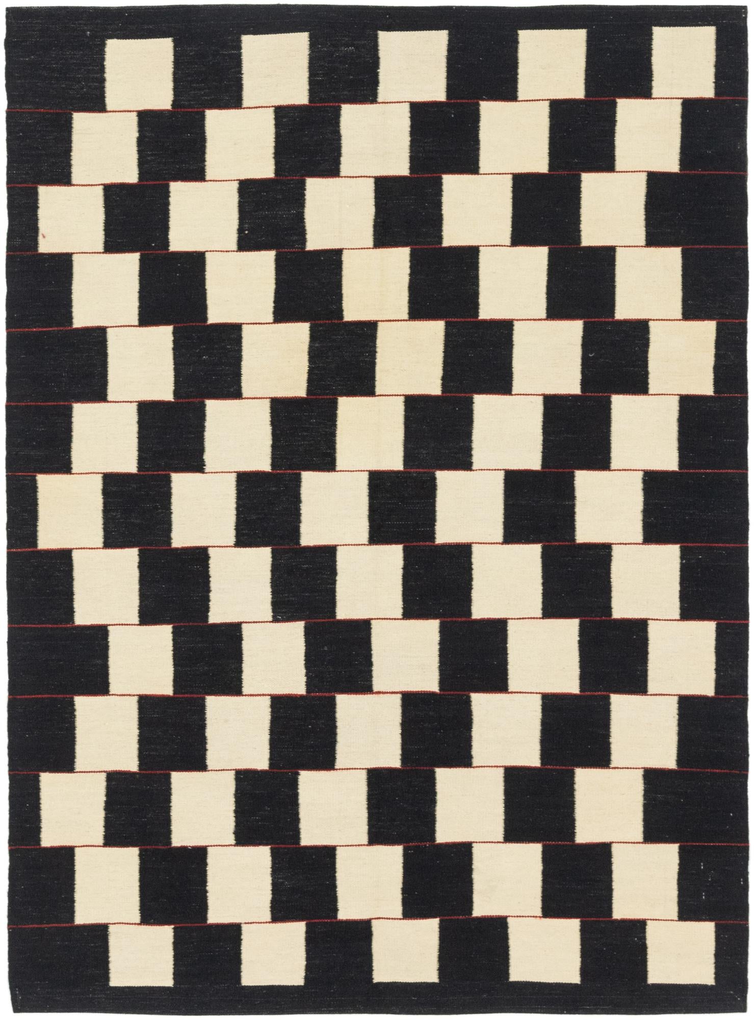5' x 6' 9 Hand Woven Kilim Modern Wool Rug