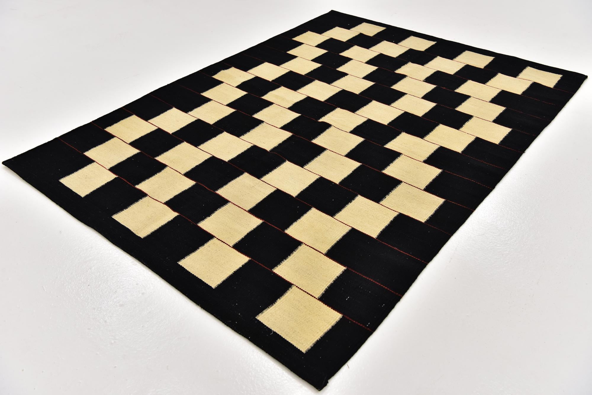 4' 3 x 6' Hand Woven Kilim Modern Wool Rug