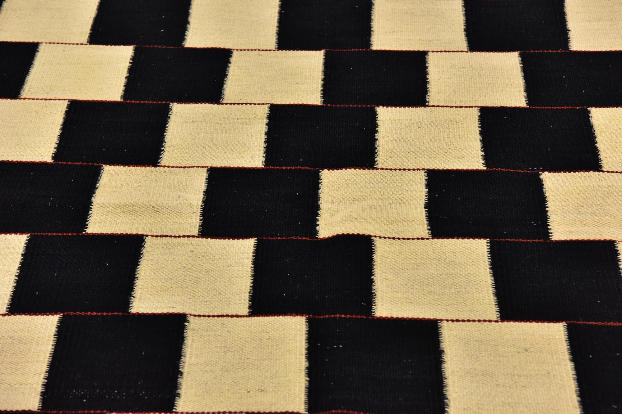 4' 3 x 6' Hand Woven Kilim Modern Wool Rug