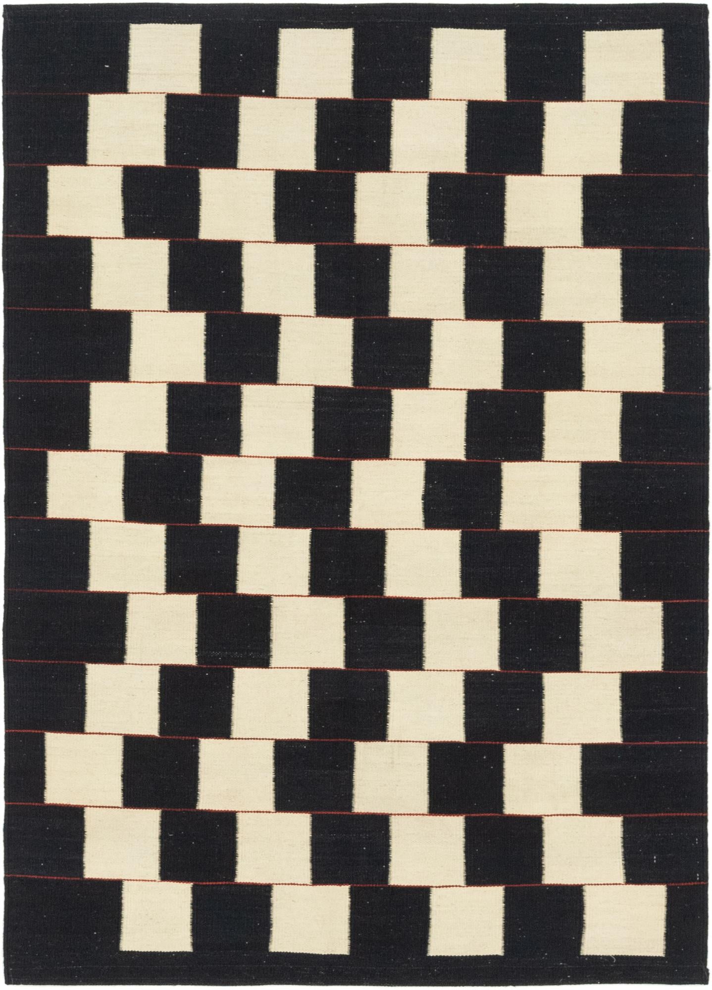 4' 3 x 6' Hand Woven Kilim Modern Wool Rug