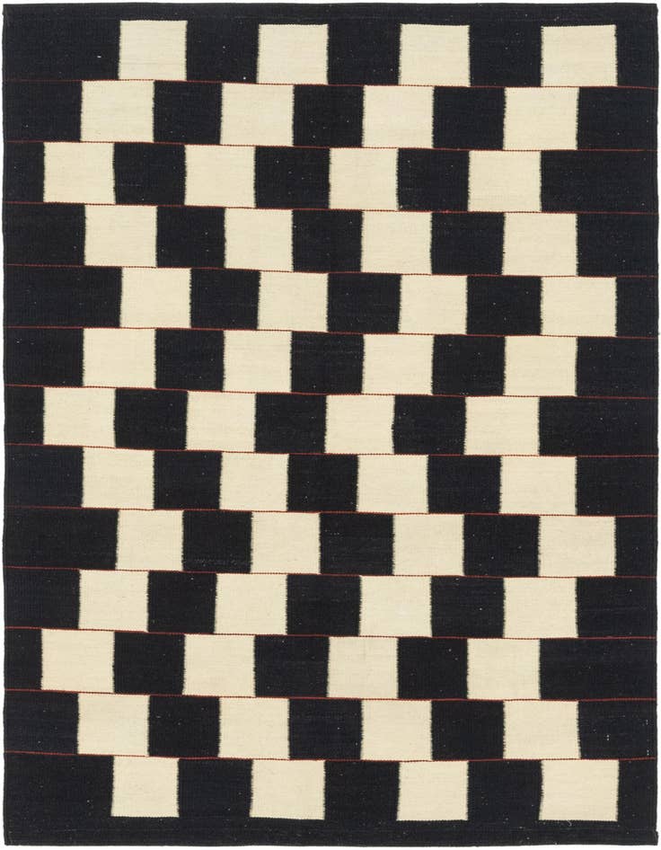 Detail image of 4' 3 x 6' Hand Woven Kilim Modern Wool Rug