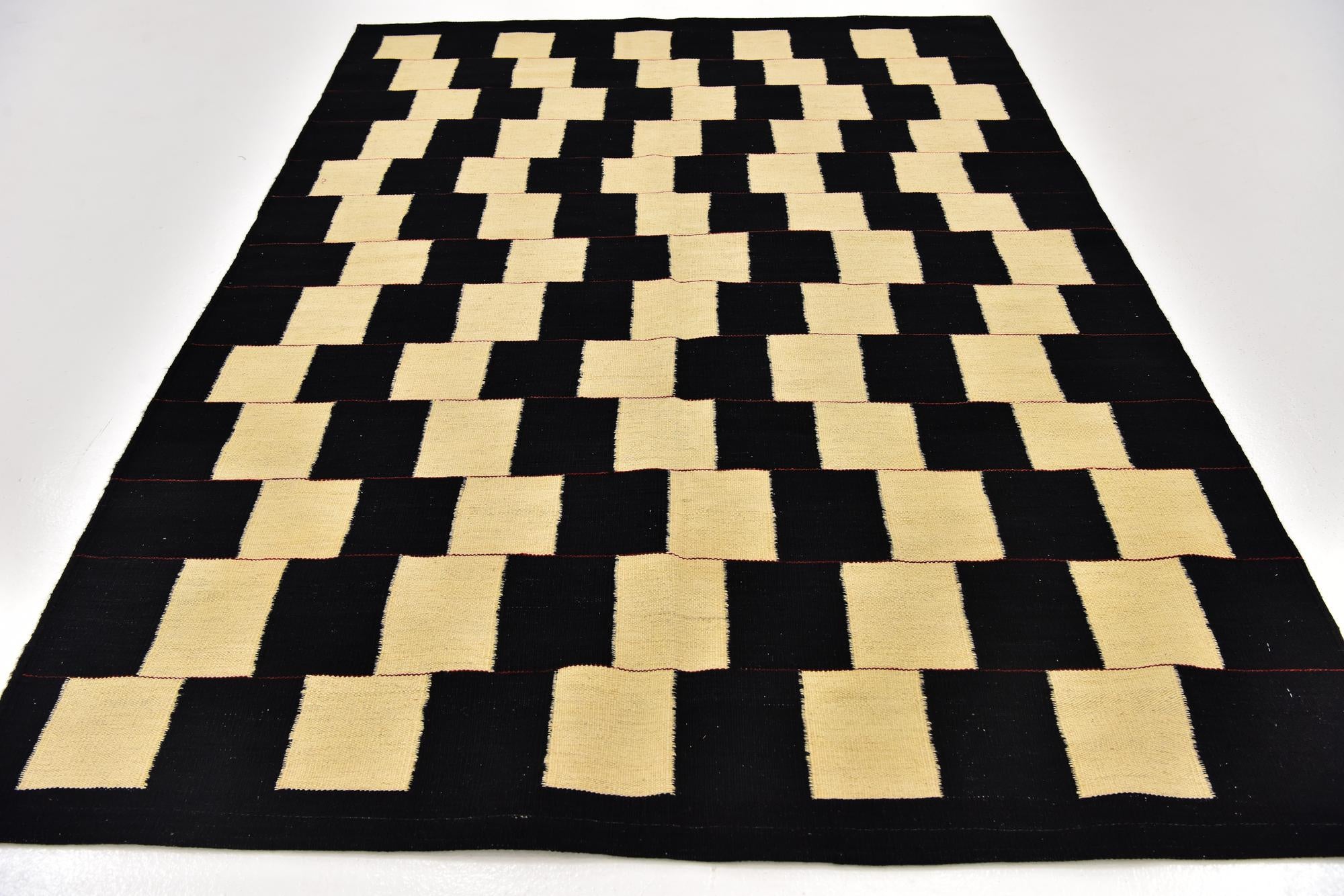 5' x 6' 9 Hand Woven Kilim Modern Wool Rug