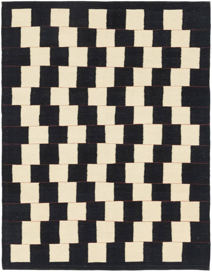 Detail image of 5' x 6' 9 Hand Woven Kilim Modern Wool Rug