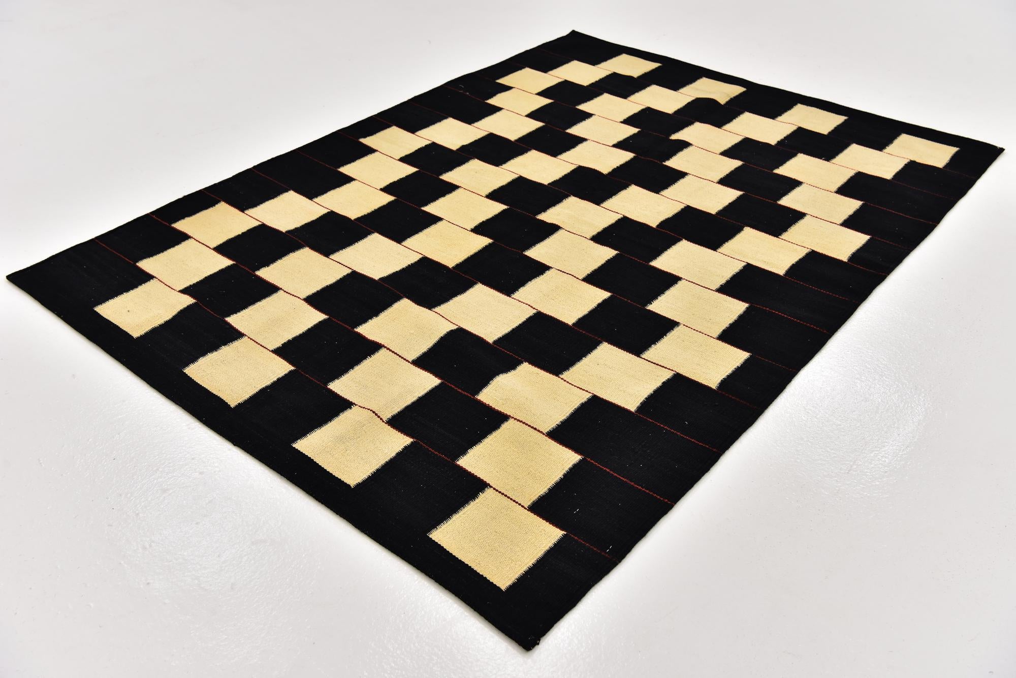 4' 3 x 6' Hand Woven Kilim Modern Wool Rug