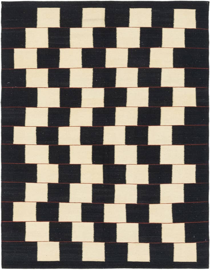 Detail image of 4' 3 x 6' Hand Woven Kilim Modern Wool Rug