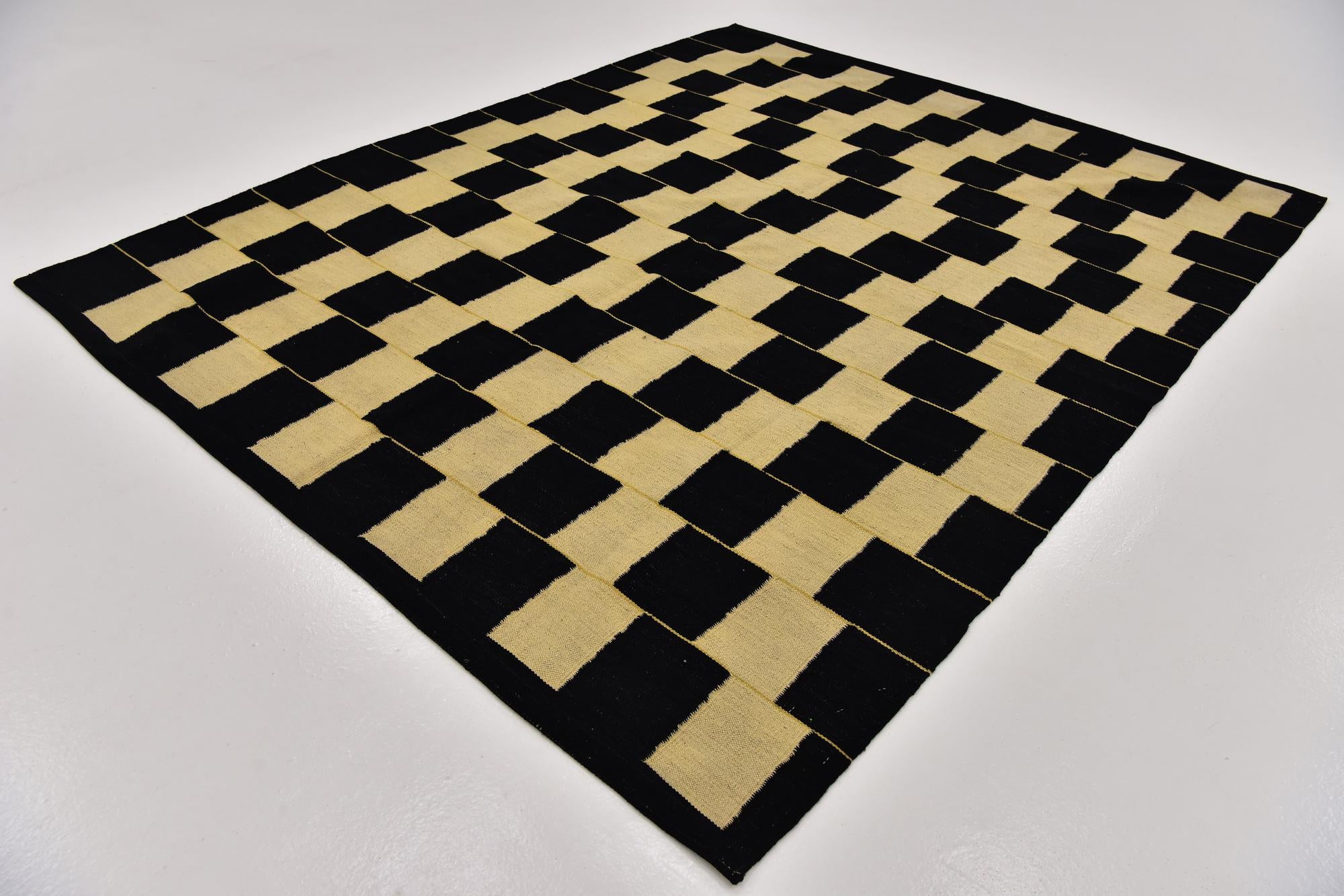 6' 2 x 7' 9 Hand Woven Kilim Modern Wool Rug