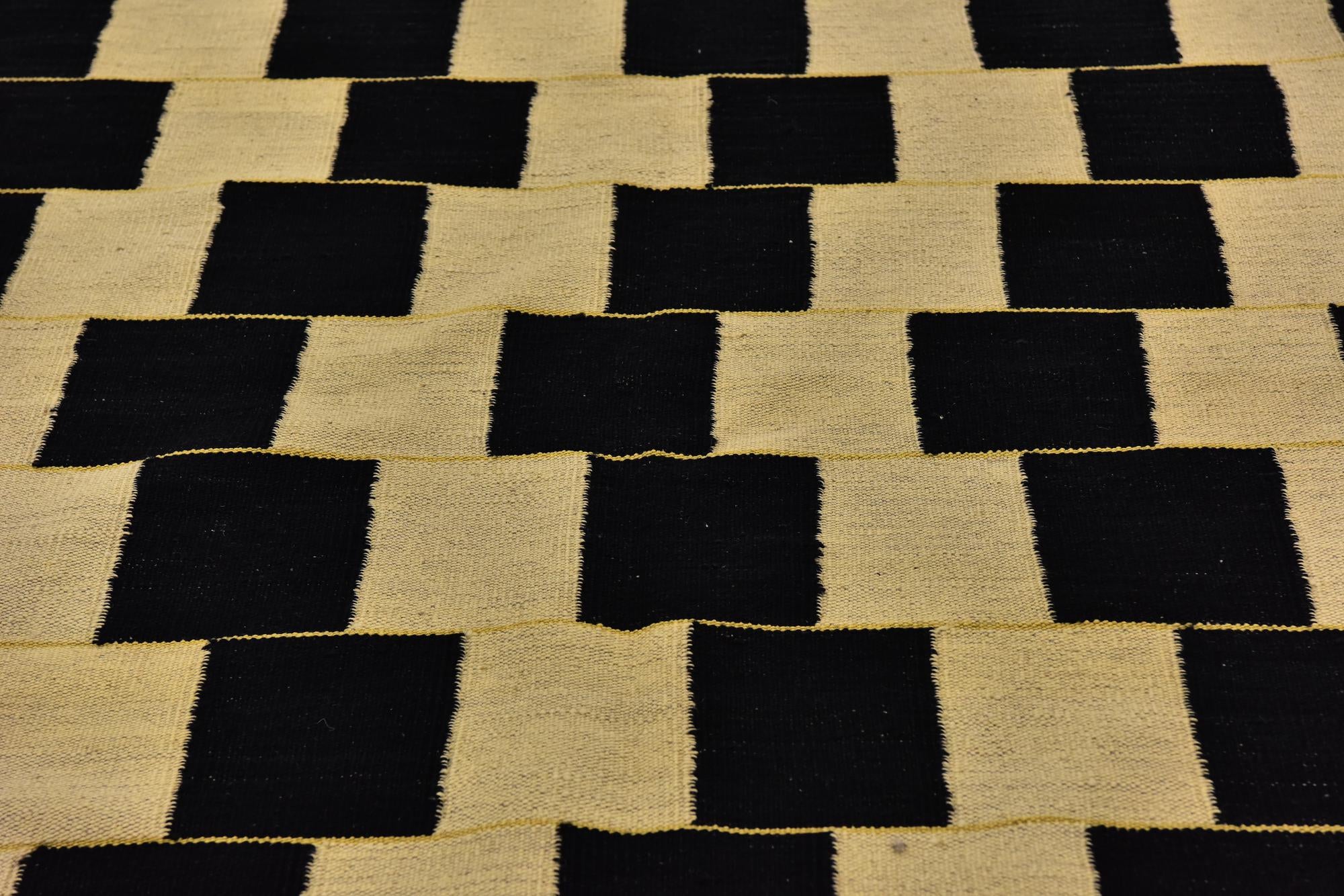 6' 2 x 7' 9 Hand Woven Kilim Modern Wool Rug