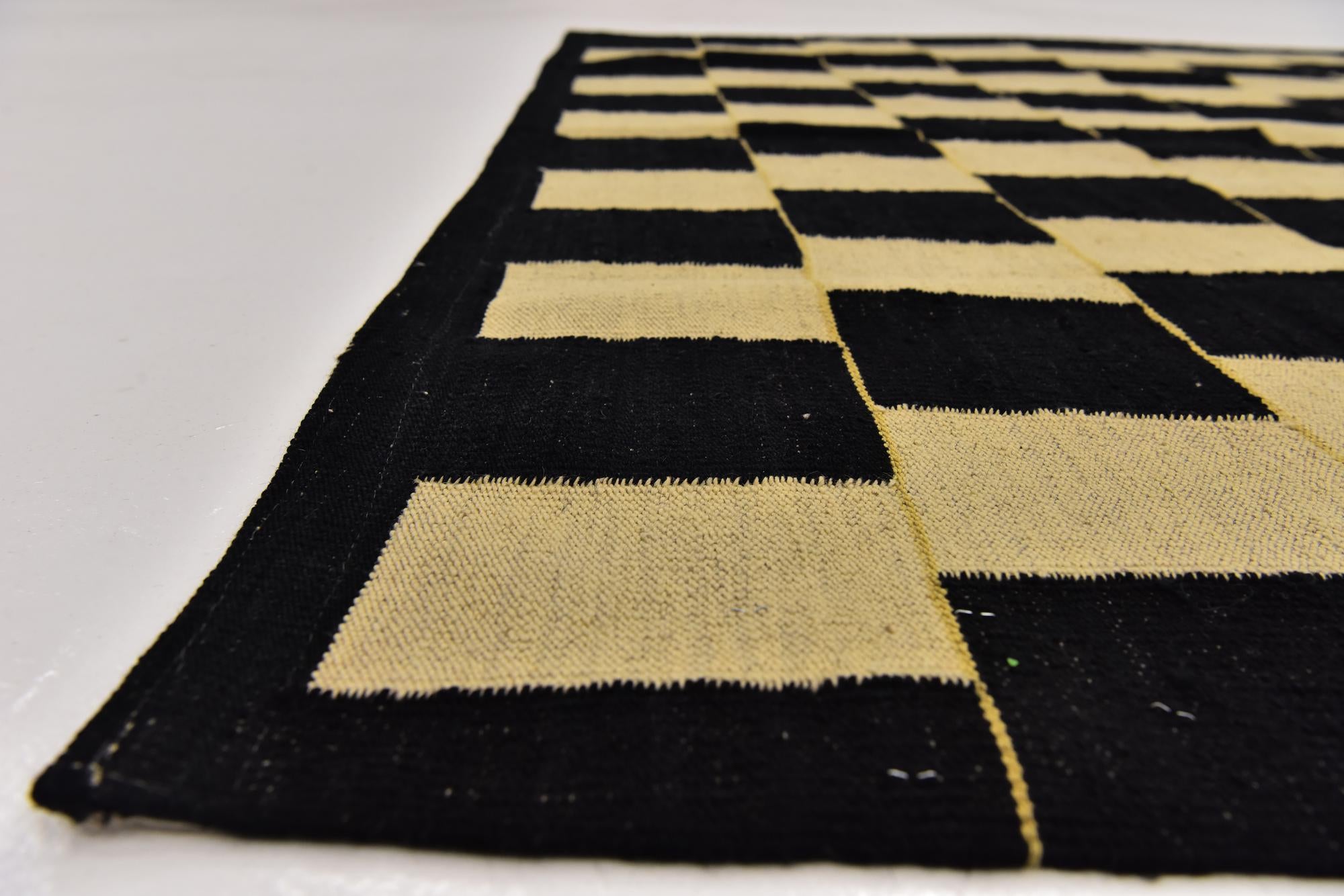 6' 2 x 7' 9 Hand Woven Kilim Modern Wool Rug
