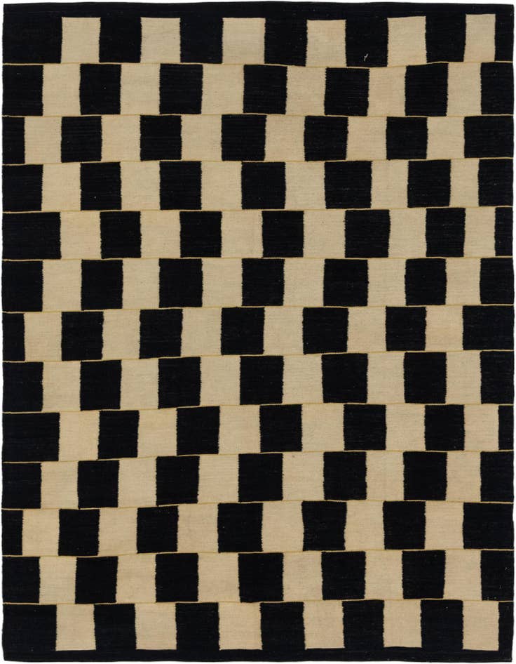 Detail image of 6' 2 x 7' 9 Hand Woven Kilim Modern Wool Rug