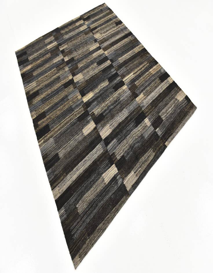 Detail image of 6' 3 x 7' 6  Hand Woven Kilim Modern Wool Rug