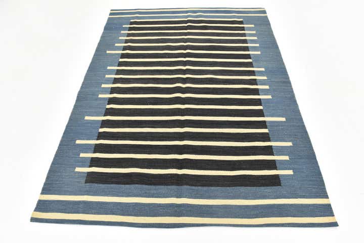 5' x 6' 6 Hand Woven Kilim Modern Wool Rug