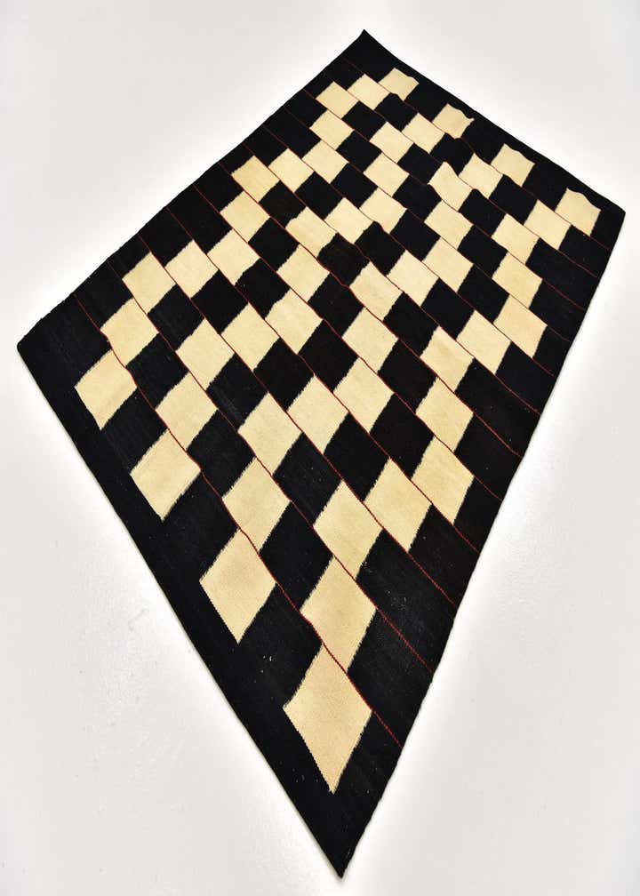 4' 4 x 6' Hand Woven Kilim Modern Wool Rug