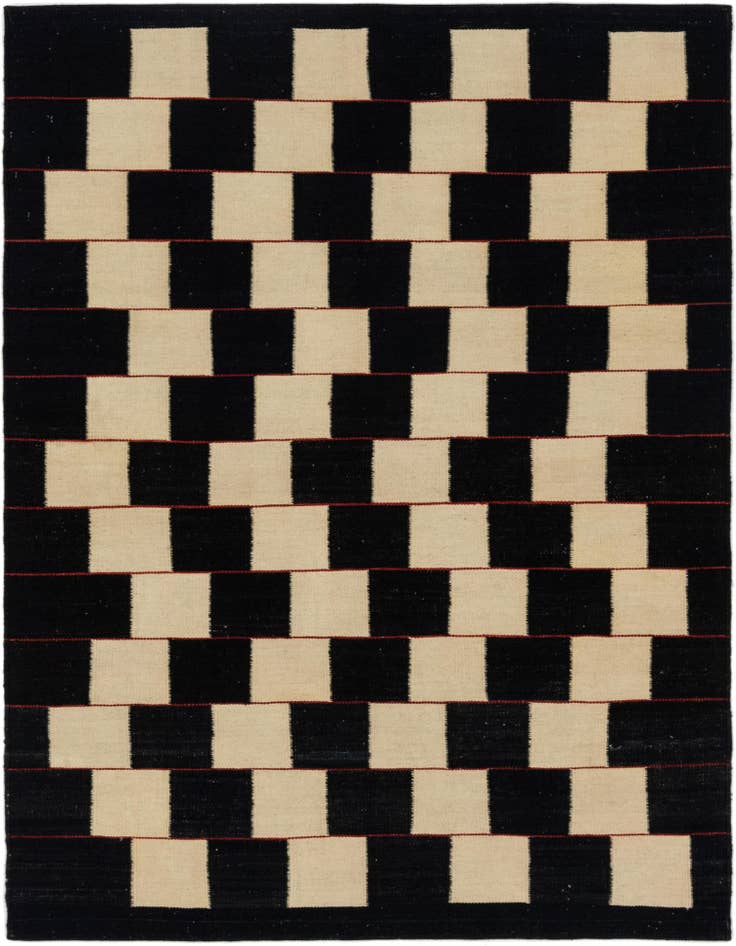 Detail image of 4' 4 x 6' Hand Woven Kilim Modern Wool Rug