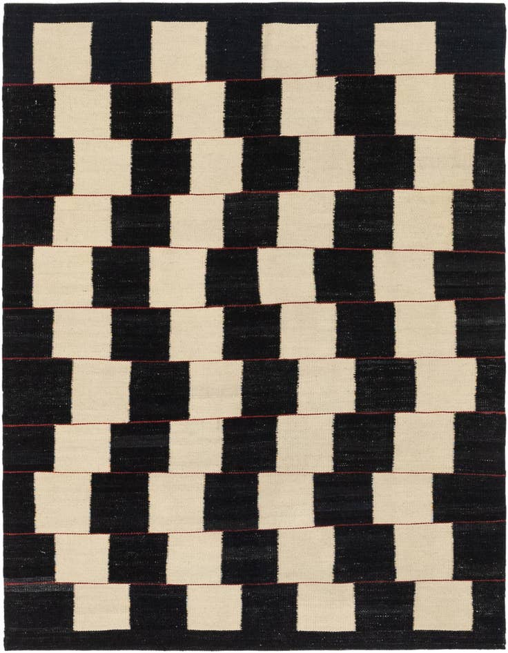 Detail image of 4' 4 x 6' Hand Woven Kilim Modern Wool Rug