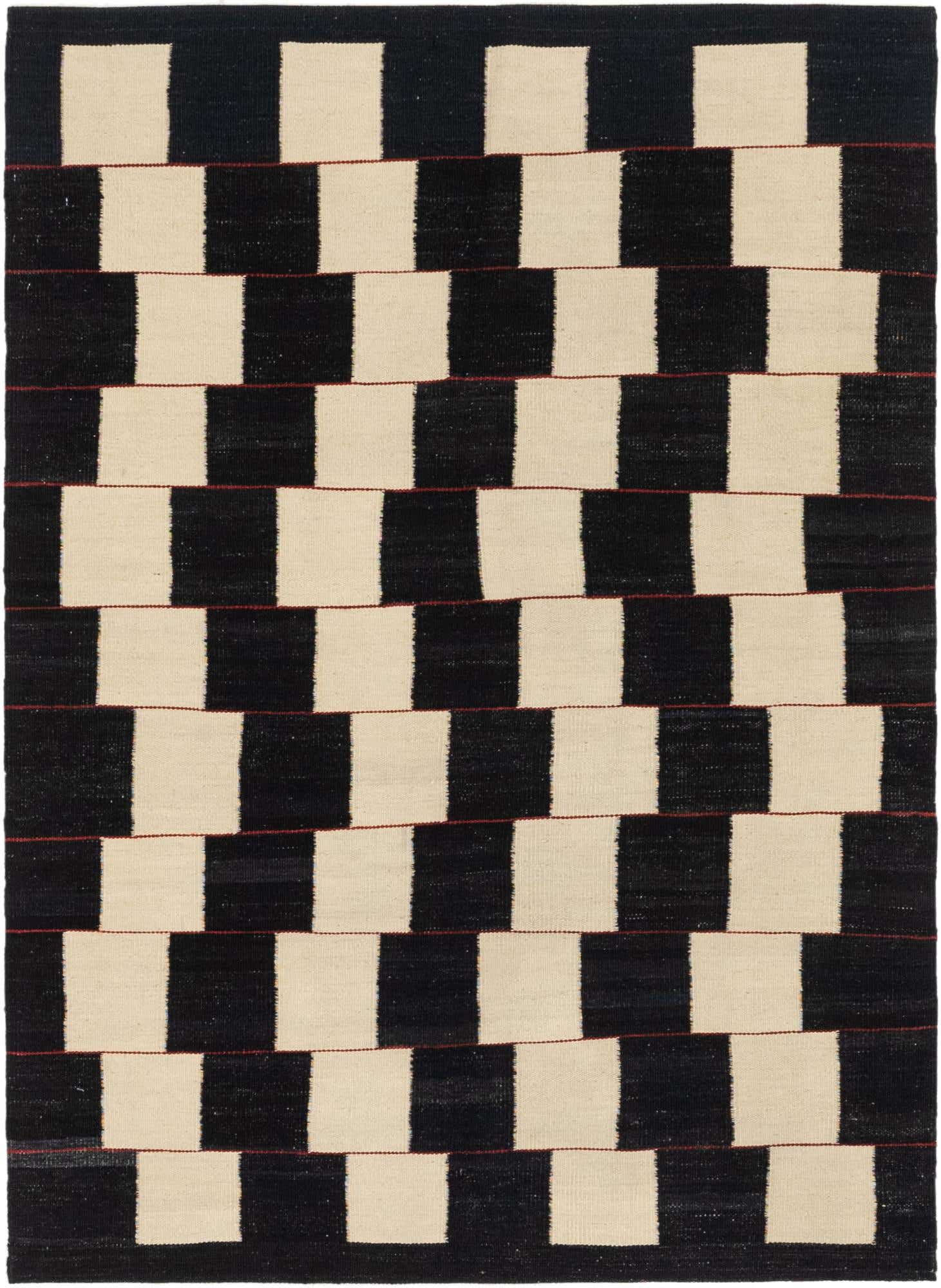 4' 4 x 6' Hand Woven Kilim Modern Wool Rug