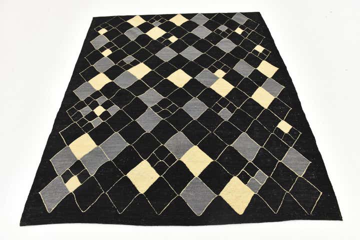 5' 4 x 6' 4 Hand Woven Kilim Modern Wool Rug