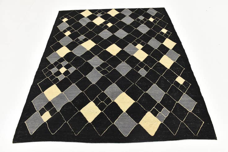 Detail image of 5' 4 x 6' 4 Hand Woven Kilim Modern Wool Rug
