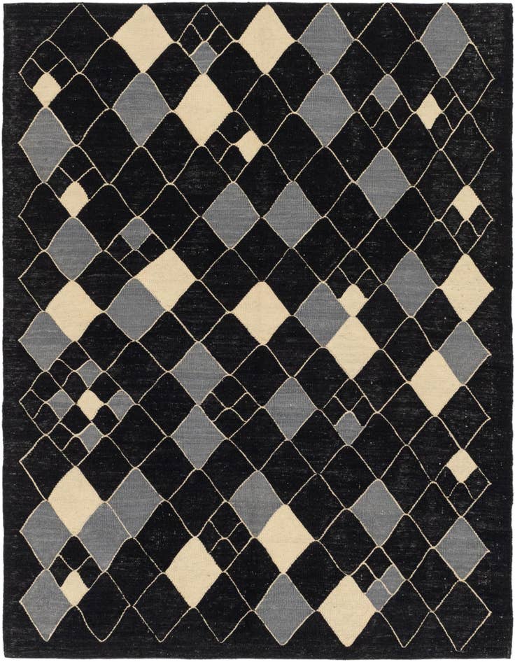 Detail image of 5' 4 x 6' 4 Hand Woven Kilim Modern Wool Rug