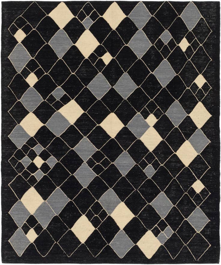 Detail image of 5' 4 x 6' 4 Hand Woven Kilim Modern Wool Rug