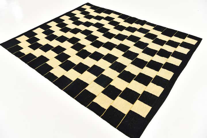 6' 3 x 7' 9 Hand Woven Kilim Modern Wool Rug