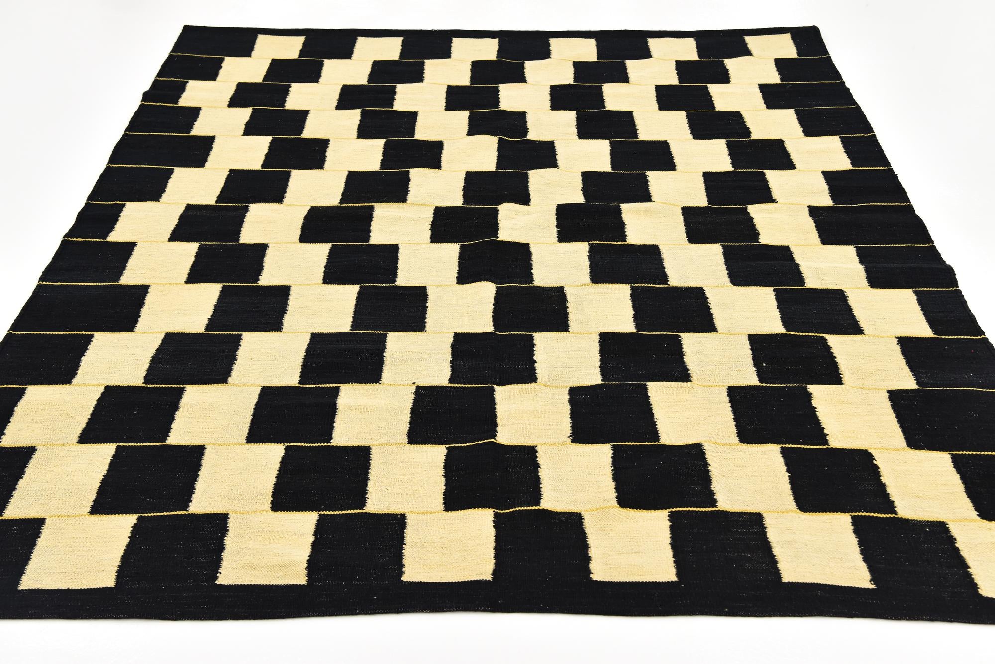 6' 3 x 7' 9 Hand Woven Kilim Modern Wool Rug