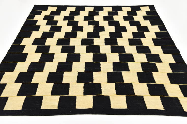 Detail image of 6' 3 x 7' 9 Hand Woven Kilim Modern Wool Rug