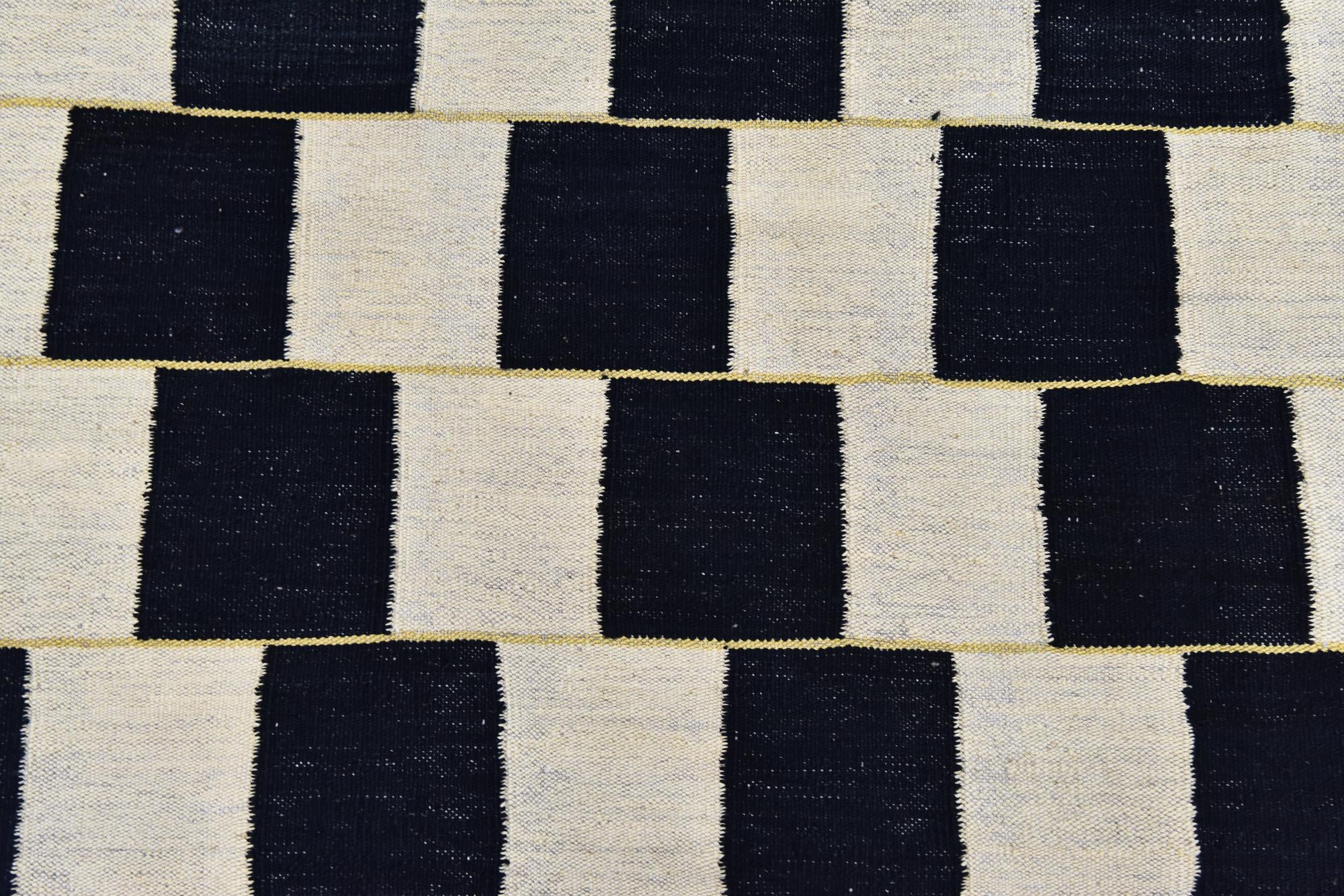 6' 3 x 7' 9 Hand Woven Kilim Modern Wool Rug