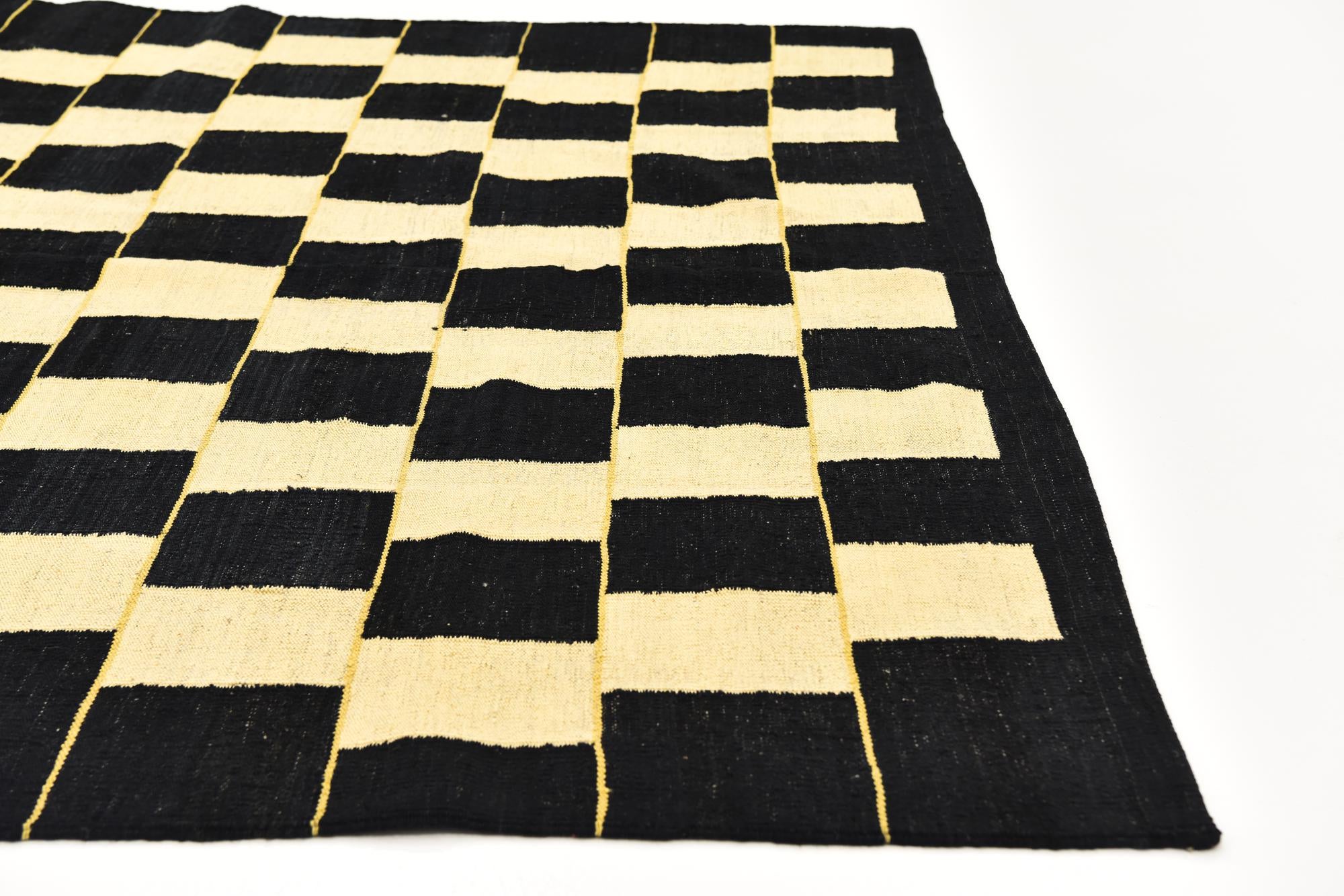 6' 3 x 7' 9 Hand Woven Kilim Modern Wool Rug