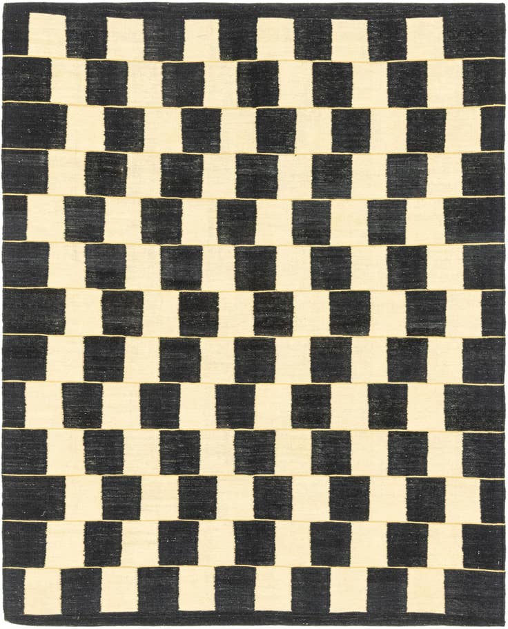 Detail image of 6' 3 x 7' 9 Hand Woven Kilim Modern Wool Rug