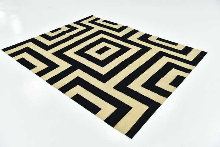 6' x 7' 8 Hand Woven Kilim Modern Wool Rug