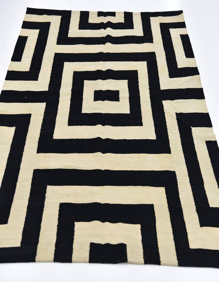 Detail image of 6' x 7' 8  Hand Woven Kilim Modern Wool Rug