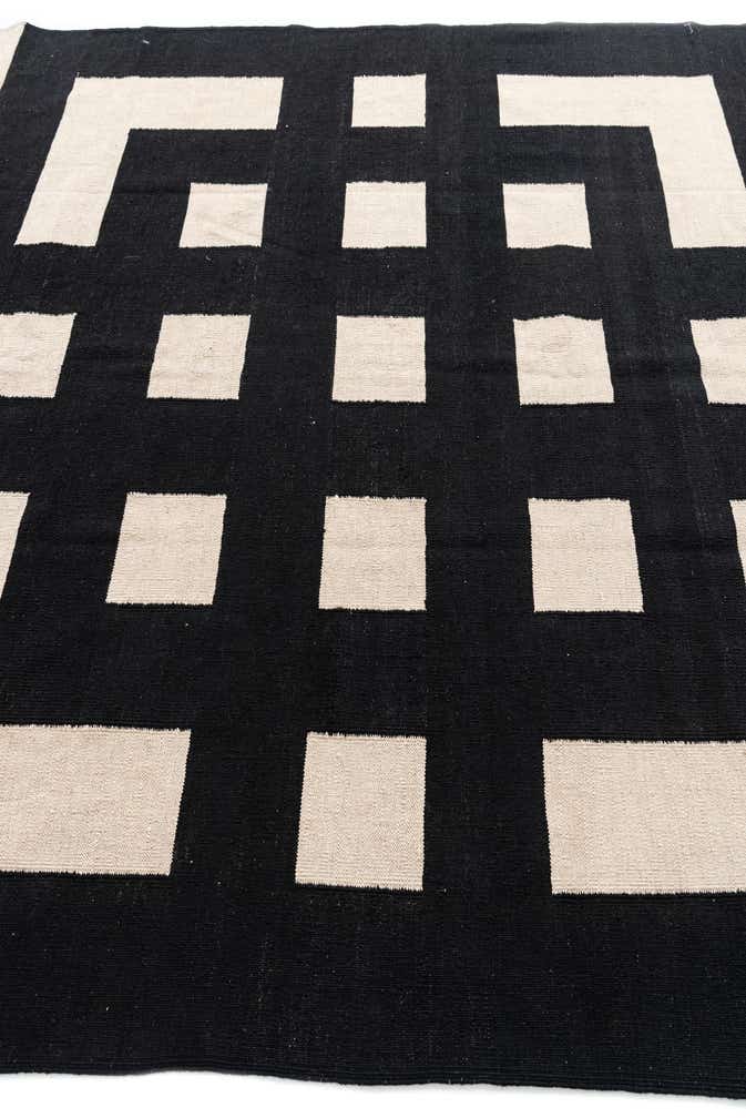 6' 9 x 9' 7 Hand Woven Kilim Modern Wool Rug