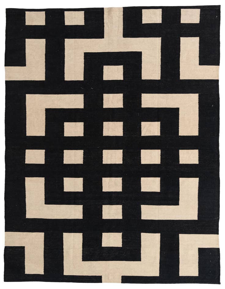 Detail image of 6' 9 x 9' 7 Hand Woven Kilim Modern Wool Rug